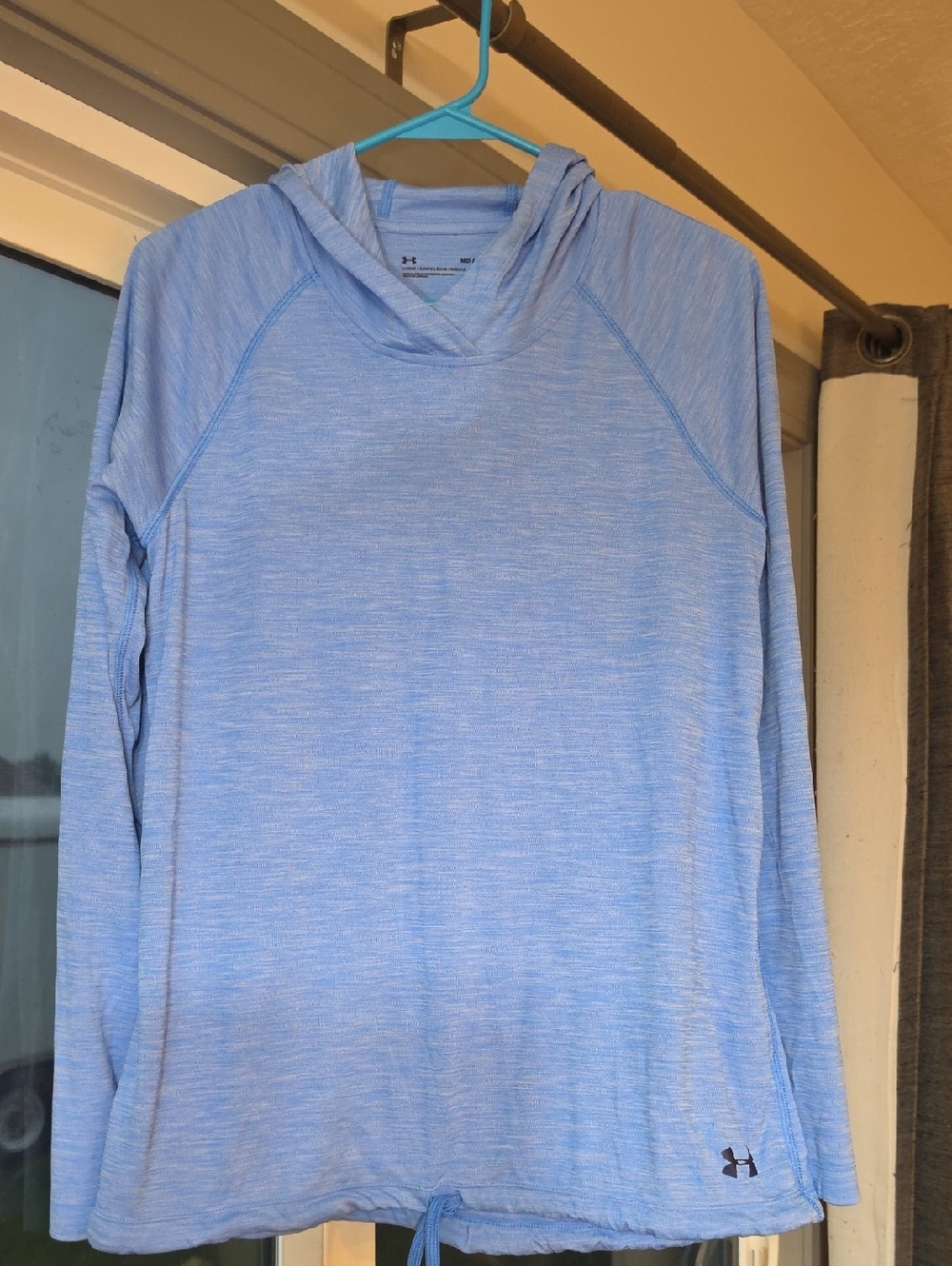 Under Armour Heathered Sky Blue Hooded Long Sleeve Top